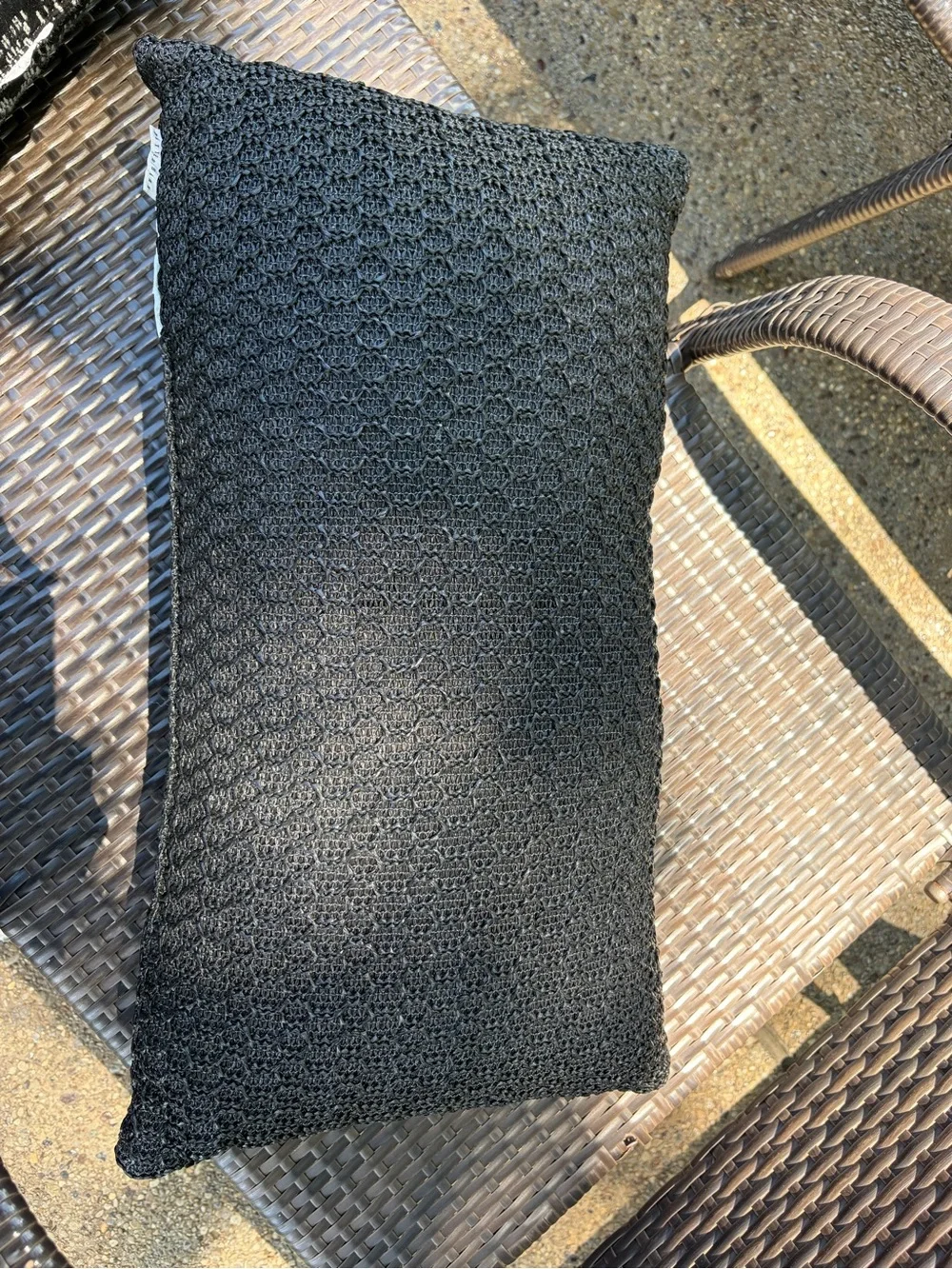 Pottery Barn Black Textured Knit Accent Pillow